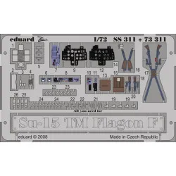 Photoetched set Su-15TM Flagon Color, for Trumpeter kit 1/72 Eduard SS311