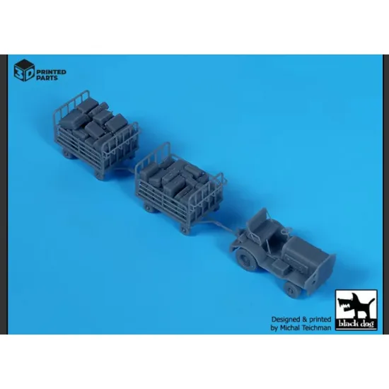 Black Dog A44001 1/144 Airport Tow Truck / Baggage Carts