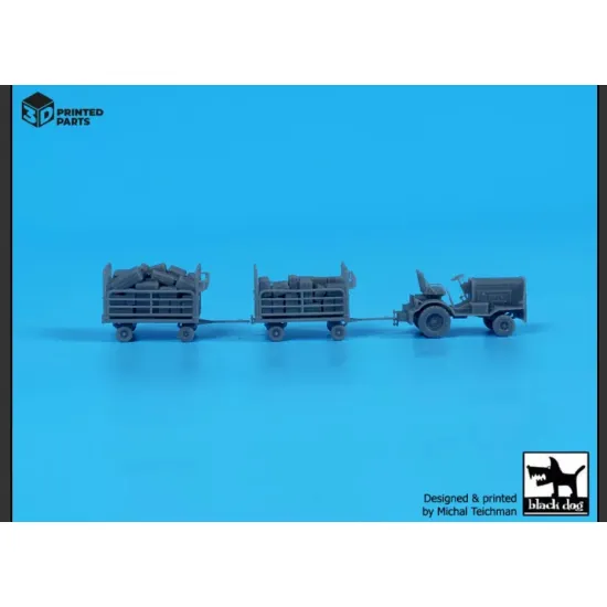Black Dog A44001 1/144 Airport Tow Truck / Baggage Carts