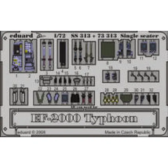 Photoetched set EF-2000 Typhoon Color, for Revell kit 1/72 Eduard SS313