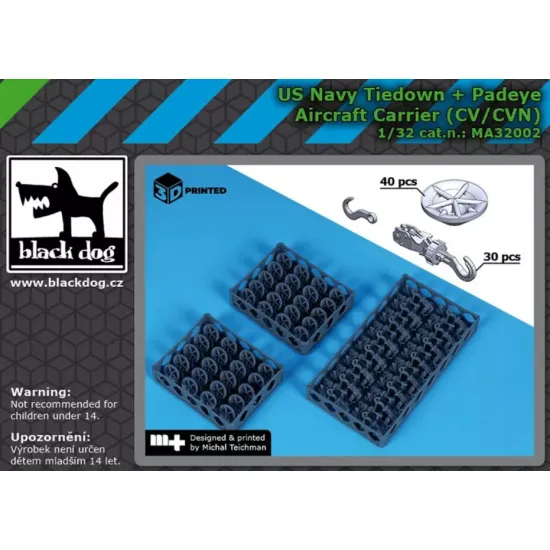Black Dog Ma32002 1/32 Us Navy Tiedown / Padaye Cv/Cvn