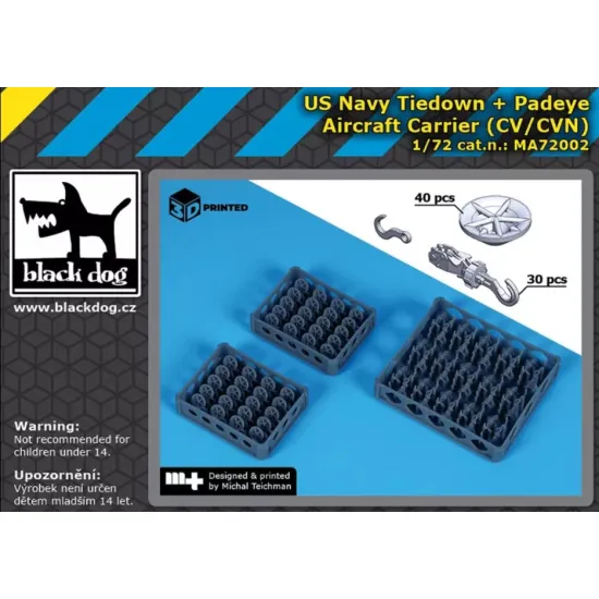 Black Dog Ma72002 1/72 Us Navy Tiedown / Padaye Cv/Cvn