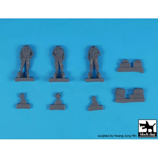 Black Dog F48008 1/48 Usaaf Bomber Aircraft Crew 3 Figures