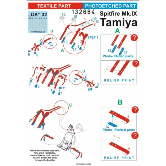 Hgw 132664 1/32 Spitfire Mk Ix - Seatbelts