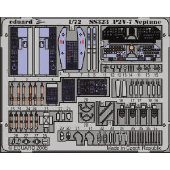 Photoetched set P2V-7 Color, for Hasegawa kit 1/72 Eduard SS323