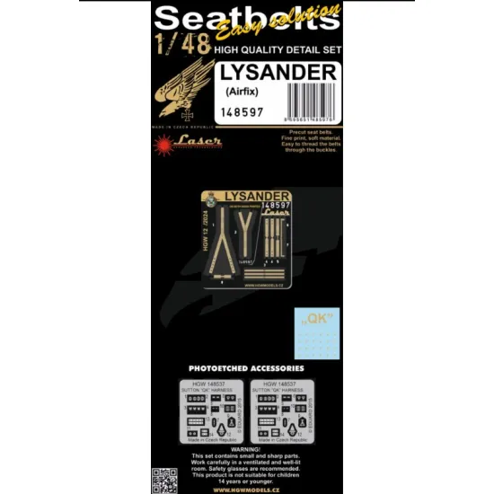 Hgw 148597 1/48 Lysander - Seatbelts Accessories Kit