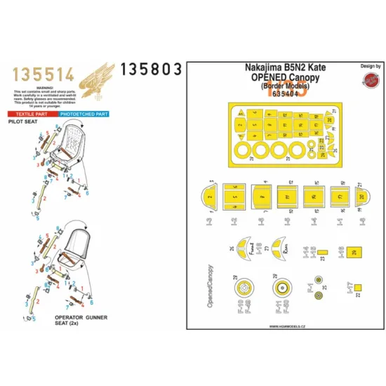 Hgw 135803 1/35 B5n2 Kate Opened C - Basic Line Accessories Kit
