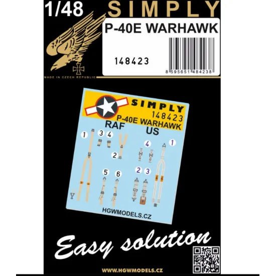 Hgw 148423 1/48 P-40e Warhawk - Seatbelts Accessories Kit