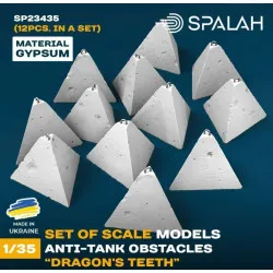 Spalah 23435 1/35 Set Of Scale Models Anti-tank Obstacles Dragons Teeth 12 Pcs