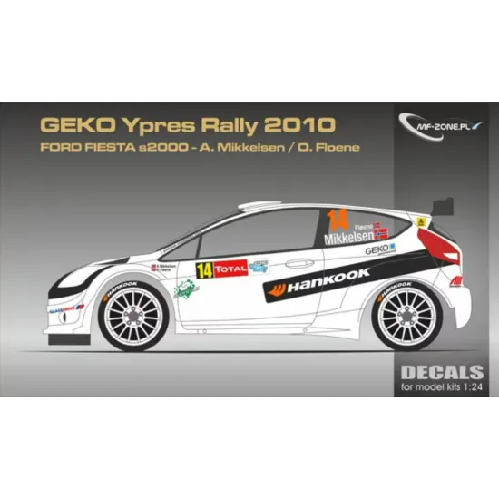 Mf-zone Dc247 1/24 Ford Fiesta S2000 Hankook Geko Ypres Rally 2010 14 Mikkelsen