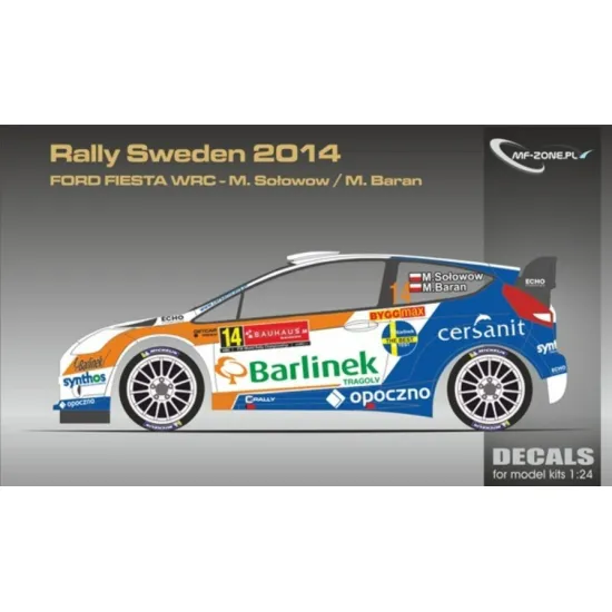 Mf-zone Dc2411 1/24 Ford Fiesta Wrc Cersanit Rally Sweden 2014 14 Solowow Baran