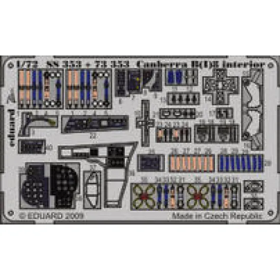 Photoetched set Canberra B(I)8 Color, for Airfix kit 1/72 Eduard SS353