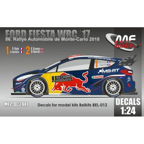 Mf-zone Dc2447 1/24 Bel-012 And Masks Ford Fiesta Wrc Ms-rt Winner 86 Rallye Monte-carlo For Belkits