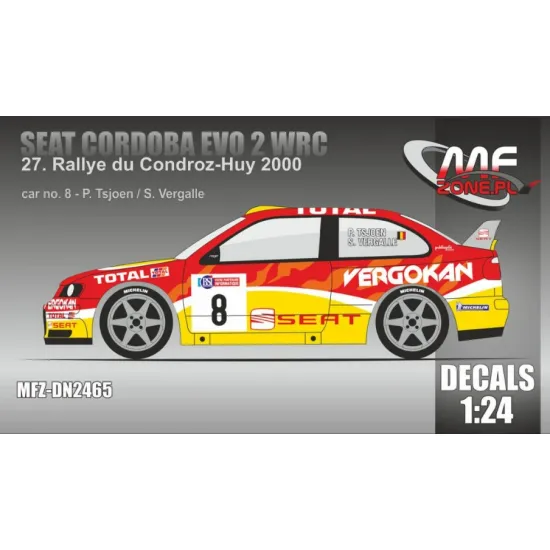 Mf-zone Dc2465 1/24 Seat Cordoba Evo 2 Wrc Vergokan Rallye Du Condroz-huy 2000 8 Tsjoen