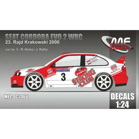 Mf-zone Dc2466 1/24 Seat Cordoba Evo 2 Wrc Strong Club Rajd Krakowski 2000 3 Herba
