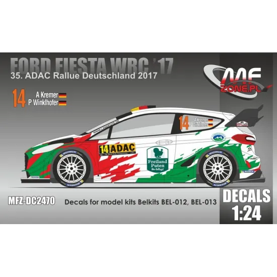 Mf-zone Dc2470 1/24 Ford Fiesta Wrc 17 A Kremer Adac Rallye Deutschland 2017 For Belkits