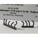 Rexx 48085 1/48 Exhausts Polikarpov I-16 Type 5/6/10 For Clear Prop, Eduard Kits
