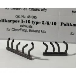 Rexx 48085 1/48 Exhausts Polikarpov I-16 Type 5/6/10 For Clear Prop, Eduard Kits