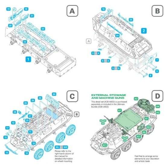 Kaliber38mm K38-U002 1/72 Eight Wheeled Armoured Personnel Carrier Apc Btr-60p Ultimate Bundle