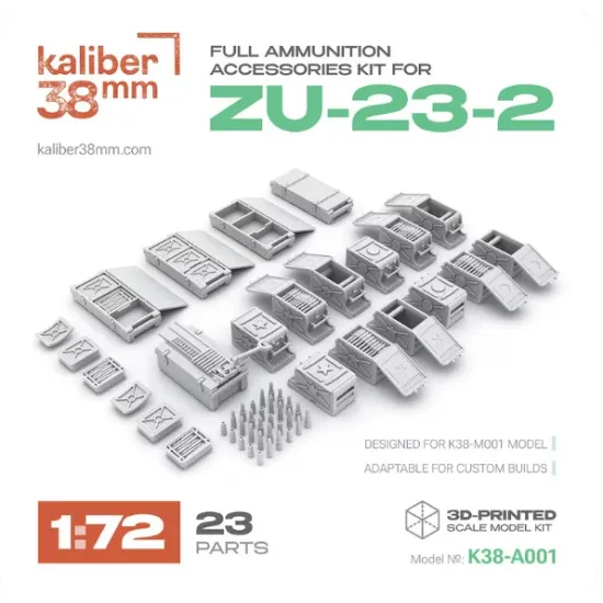 Kaliber38mm K38-a001 1/72 Towed 23 152mm Anti-aircraft Twin Barreled Autocannon Zu-23-2 Scale Model Kit