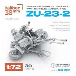 Kaliber38mm K38-M001 1/72 Towed 23/152mm Anti Aircraft Twin Barreled Autocannon Zu-23-2 Scale Model Kit
