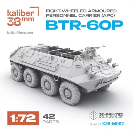Kaliber38mm K38-M002 1/72 Eight Wheeled Armoured Personnel Carrier Apc Btr-60p Scale Model Kit