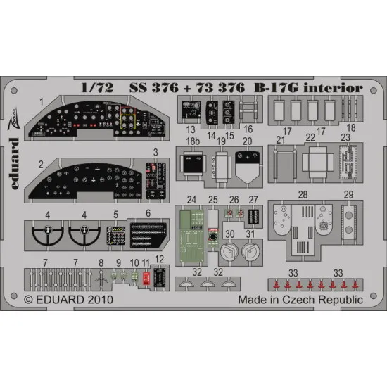 Photoetched set 2 B-17G interior Color, for Revell kit 1/72 Eduard SS376