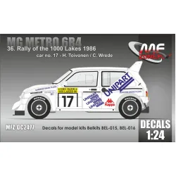 Mf-zone Dc2477 1/24 Mg Metro 6r4 H Toivonen 36 Rally Of Of The 1000 Lakes 1986