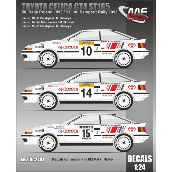 Mf-zone Dc2481 1/24 Toyota Celica Gt-4 St165 Rally Poland 1993 Int Semperit Rally 1993