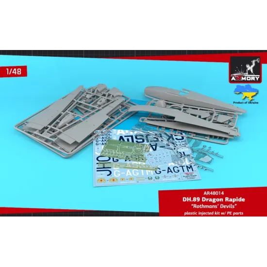 Armory Ar48014 1/48 Dh 89 Dragon Rapide Short Haul Airliner Rothmans Devils