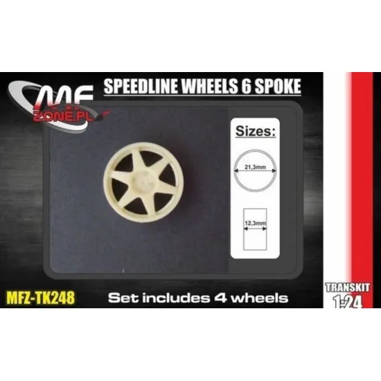 Mf-zone Tk248 1/24 Speedline Wheels 6 Spoke 4 Screw Resin Kit