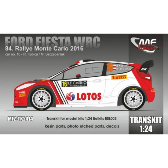 Mf-zone Tk2414 1/24 Ford Fiesta Wrc Kubica Rallye Monte Carlo 2016 Decals, Resin Parts, P/E