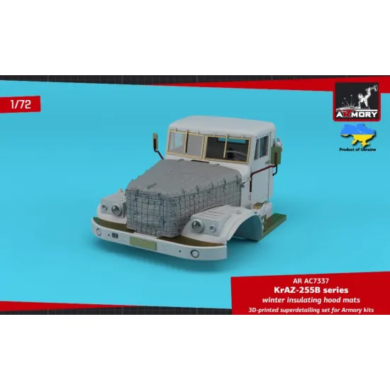 Armory Ar-ac7337 1/72 Kraz 255b Soviet 6/6 Cargo Truck Winter Insulating Hood Mats
