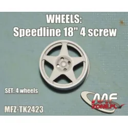 Mf-zone Tk2423 1/24 Speedline Wheels 5 Spoke 4 Screw