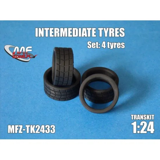 Mf-zone Tk2433 1/24 Intermediate Rally Tyres 4 Pieces Rubber Set