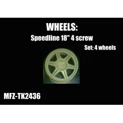 Mf-zone Tk2436 1/24 Speedline Wheels 6 Spoke 4 Screw Resin Kit