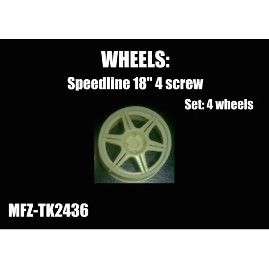 Mf-zone Tk2436 1/24 Speedline Wheels 6 Spoke 4 Screw Resin Kit