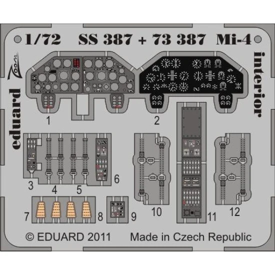 Photoetched Mi-4 interior, for Hobbyboss kit 1/72 Eduard SS387