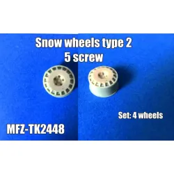 Mf-zone Tk2448 1/24 Snow Wheels Type 2, 5 Screw Resin Kit
