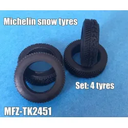 Mf-zone Tk2451 1/24 Michelin Snow Tyres 4 Pieces Rubber Set