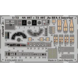 Photoetched set Junkers Ju 88A-4 interior (self adhesive), for Revell kit 1/72 Eduard SS407