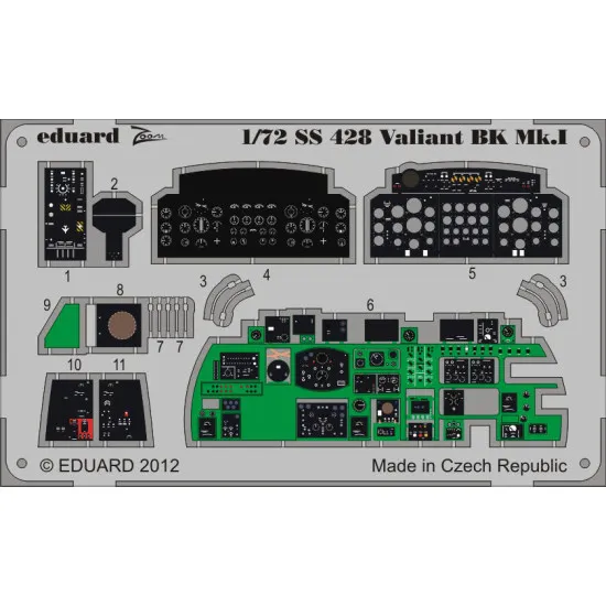Photoetched set Valiant BK.MK.I Color, for Airfix kit 1/72 Eduard SS428