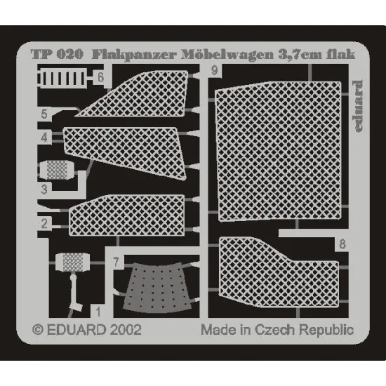 Photoetched set Flakpanzer IV Mobelwagen 37mm, for Tamiya kit 1/35 Eduard TP020
