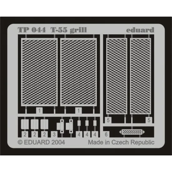 Photoetched set T-55 grill, for Tamiya kit 1/35 Eduard TP044
