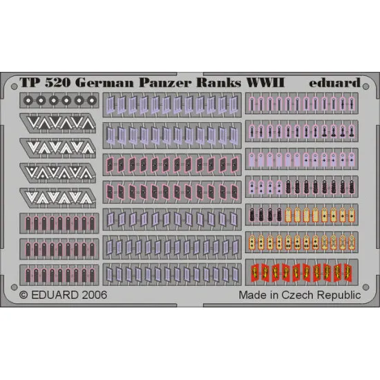 Photoetched set WWII German panzer ranks 1/35 Eduard TP520