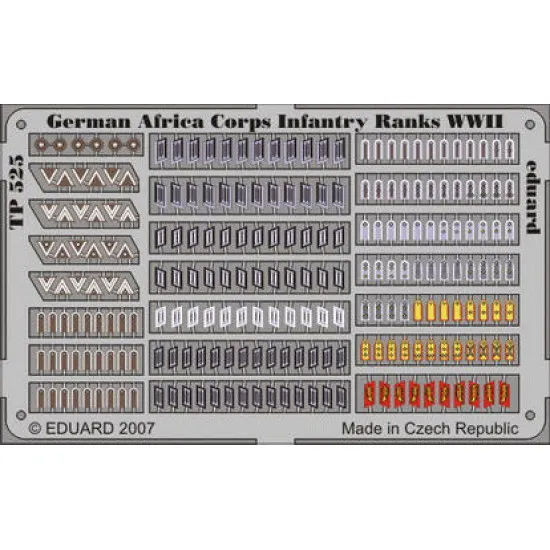 Photoetched set German Africa Corps Infantry ranks WWII 1/35 Eduard TP525