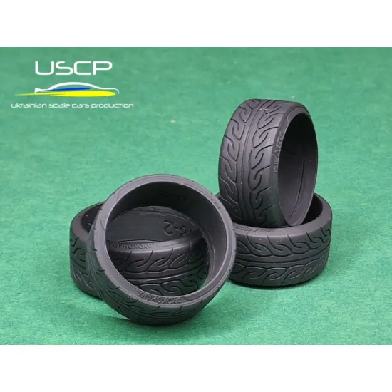 Uscp-18-2 1/24 18 Inch Yokohama Advan Neova Ad08 Stance Rubber Model