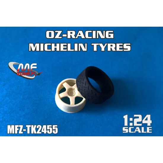 Mf-zone Tk2455 1/24 Oz-racing 5/4 And Michelin Tyres For Hasegawa Focus Rs Wrc