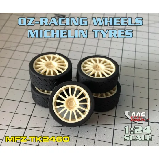 Mf-zone Tk2460 1/24 Oz-racing 15/4 And Michelin Tyres For Hasegawa Focus Rs Wrc
