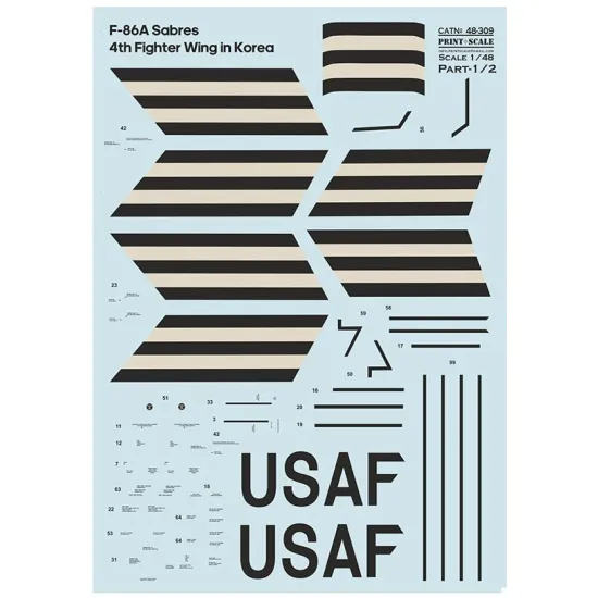 Print Scale 48-309 1/48 F-86a Sabres 4th Fighter Wing In Korea Part 2 New